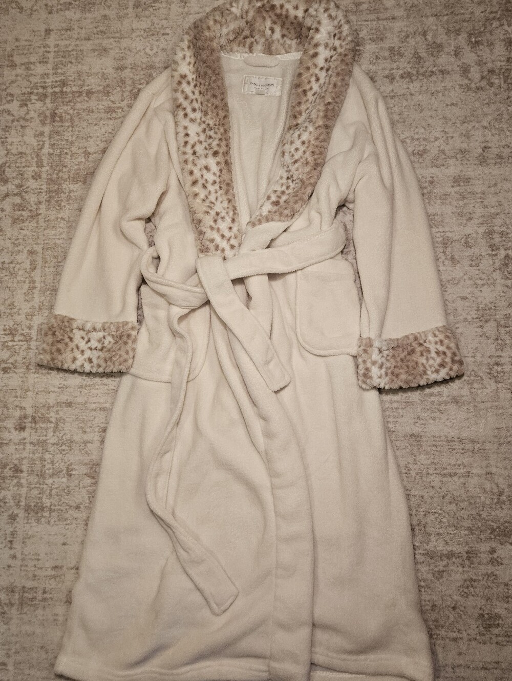 Carole Hochman Robe with Faux-Leopard Trim